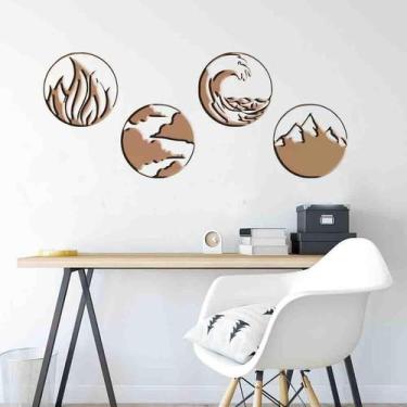 Imagem de Quadro Mandala Decorativa 4 Elementos Vazado - Mdf 3Mm 001 - Decoarts