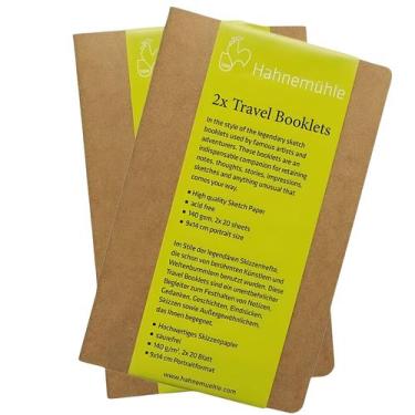 Imagem de Kit 2 Cadernos para Esboço Viagem 140g Hahnemuhle Retrato 09x14cm 20 F