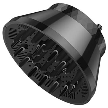 Imagem de Segbeauty Difusor de Cabelo Dobrável Universal, Salão de Beleza Ajustável Dobrável de Secagem Rápida Acessório Difusor Portátil para Cabelos Cacheados Ondulados Grossos Cabe Na Maioria Dos Sopradores de 1,5 "-3,22" Bico Preto