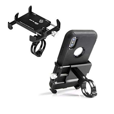 Imagem de Capa grossa com design de bicicleta e motocicleta, suporte de guidão ajustável compatível com iPhone X XR XS 7S 8 Plus, compatível com SamsungS7/S6/Note5/4, qualquer telefone celular com capa de celular grossa, Preto