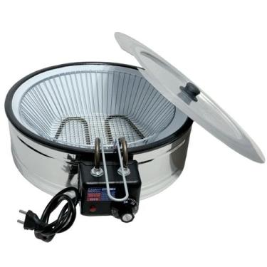 Imagem de Fritadeira Elétrica Industrial Tacho Grande Redondo 7L Esmaltado com T