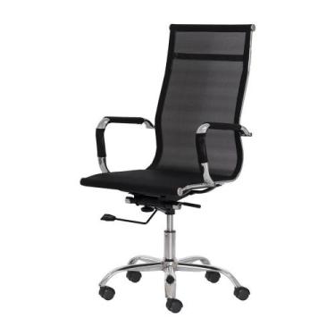 Imagem de Cadeira Escritório Mesh Presidente Preta Base Giratória - Waw Design