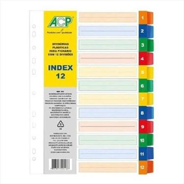 Imagem de Divisória para fichário ACP A4 com 12 divisões