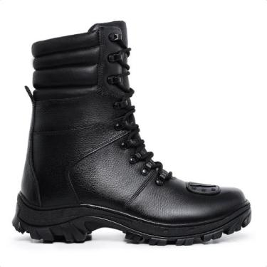 Imagem de Bota Coturno Militar Masculino Impermeável em Couro Legítimo Tática Co