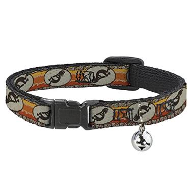 Imagem de Buckle-Down Colar de gato Breakaway Kokopelli ícone ocidental marrom vermelho 20 a 30 cm 0,5 cm de largura