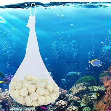 Imagem de Carvão Ativado, Mídia de Filtro de Tanque de Peixes de Aquário Anéis de Cerâmica Bolas Bio de Carbono Ativado Com Bolsa de Malha para Remover o Odor, Purificar a Qualidade da água (Bola bacteriana amarela 500g)