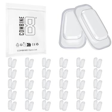 Imagem de Combine8 Almofadas de nariz para óculos, 30 pares de almofadas de nariz brancas de silicone macio, almofadas quadradas antiderrapantes para óculos de sol