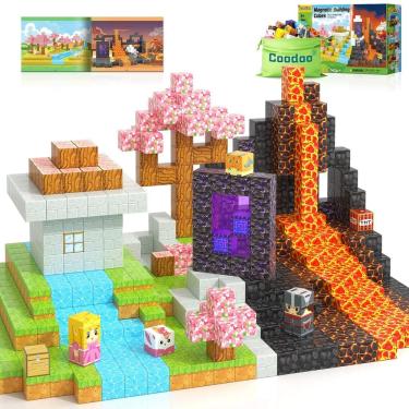 Imagem de Blocos magnéticos Coodoo Build Mine Magnet World Magic 84 unidades