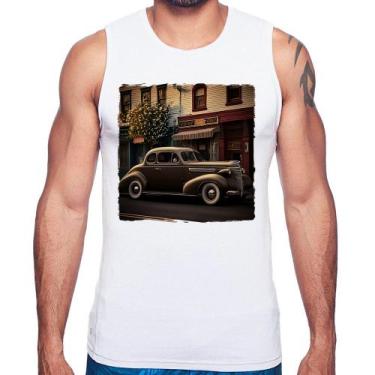 Imagem de Regata Carro antigo na cidade - Foca na Moda, Branco, M