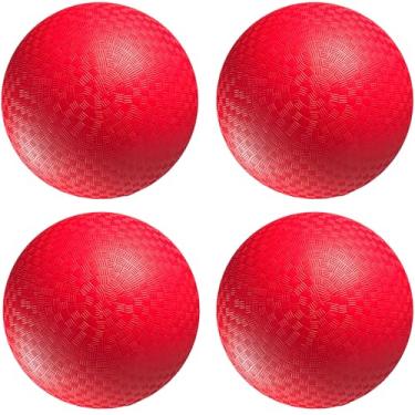 Imagem de Bolas infláveis de borracha vermelha para crianças e adultos com bomba de ar, jogos internos e externos, kickballs, bola de futebol