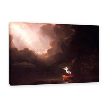 Imagem de FLUCK Classic Canvas Prints Wall Art, a jornada da vida à velhice famosas pinturas a óleo abstratas reprodução de ilustrações para cozinha 20 x 30 cm (8 x 12 pol) moldura interna