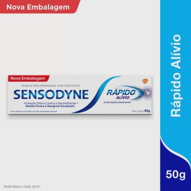 Imagem de Creme dental sensodyne promovendo alívio rápido E duradouro da sensibilidade nos dentes 50G
