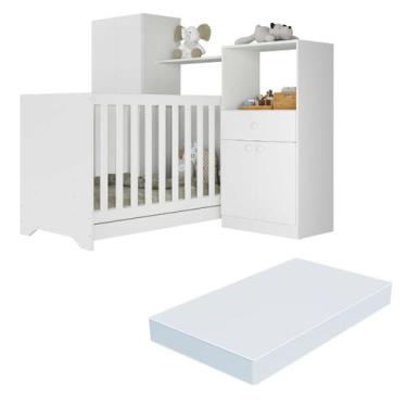 Imagem de Quarto Infantil com Berço 3 em 1 e Colchão Incluso Luíza Multimóveis B