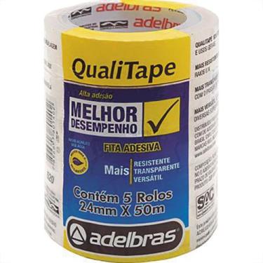 Imagem de Fita Durex Adelbras 24Mm X 50Mts - Kit C/5 Unidades