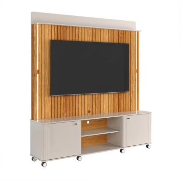 Imagem de Home Tvs Até 75 Polegadas Ripado Moscou Off White Freijó