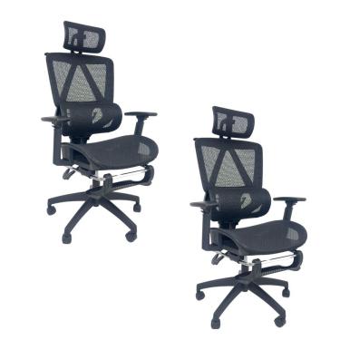 Imagem de Kit 2 Cadeiras de Escritório Presidente Executiva Oficial Titan Preto