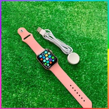 Imagem de Relógio inteligente W29 Max Pro Rosa 9ª geração NFC GPS tela infinita 