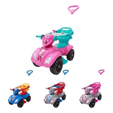 Imagem de Carrinho Infantil Quadriciclo Passeio Empurra Haste Kendy, Dog menina 