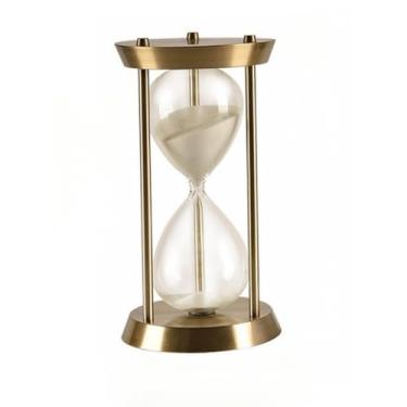Imagem de Ampulheta De Vidro E Ferro Com Areia Decorativa 5 Minutos Timer Relógio(Dourado)