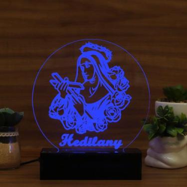 Imagem de Luminária Abajur Santa Rita de Cássia LED Azul - Bold