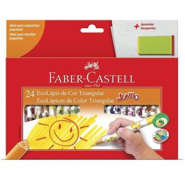 Imagem de Lápis de cor 24 cores jumbo triangular 123024AP Faber Castell - Faber-