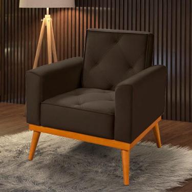 Imagem de Poltrona Florença Veludo Café - PORTOFINO, MARROM