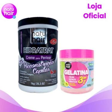 Imagem de Kit Creme Para Pentear Reconstrução Capilar + Gelatina 3 em 1 500g - N