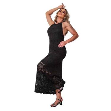 Imagem de Vestido Longo Em Tricot Decote nas Costas Livora Cor:PretoTamanho:Únic