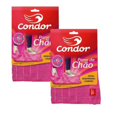 Imagem de Kit 2 Panos de Chão 70x50 Grande para Limpeza Geral Pisos Janelas em Microfibra Condor 1676