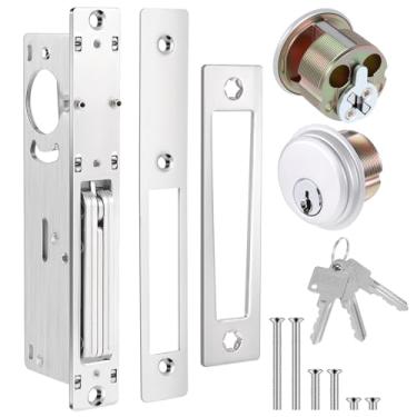 Imagem de Fechadura de porta de encaixe, fechadura de porta comercial com fechaduras, cilindro duplo (fundo de 3,5 cm)