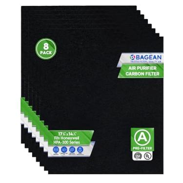 Imagem de Bagean Substituição de pré-filtro A de carvão ativado - compatível com a série de purificadores de ar Honeywell HPA300 - compatível com o pré-filtro A Honeywell HPA300 - Os filtros de ar absorvem