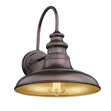Imagem de Diyel Luminária de celeiro ao ar livre para montagem na parede de casa de fazenda Arandela de parede exterior luminária de parede industrial com acabamento bronze lanterna para varanda com interior