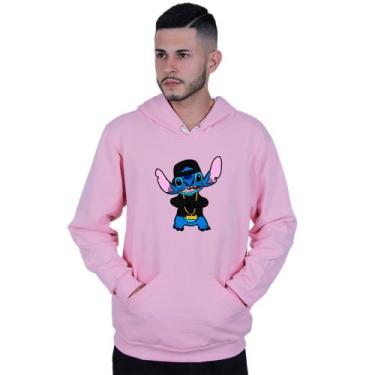 Imagem de Moletom Unissex Canguru Lilo Stitch Gangster - Lafre, Rosa claro, G