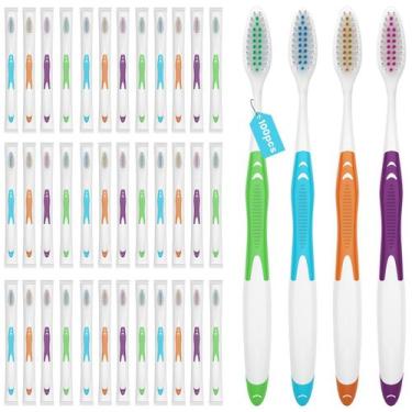 Imagem de Escova de dentes Frekare, pacote de 100, embalada individualmente para