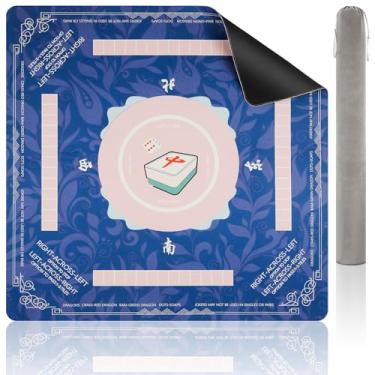 Imagem de Lavendex Mahjong Mat 32.4x32.4 Inch - Non-Slip Noise Reduction Gaming Mat, Foldable Durable Surface for Poker, Board Games, Cards, Tiles & Dominoes - 3mm - Blue