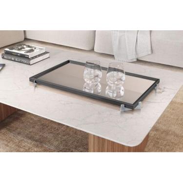 Imagem de Bandeja Decorativa Gala Cromado com Espelho - Larflex, Preto