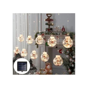 Imagem de Luzes de cortina LED Solar Garland de 3 m com 110 bolas quentes - Ligh