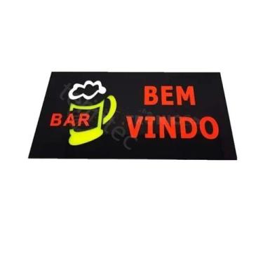 Imagem de Placa led letreiro Luminoso Bar com bem vindo bivolt - Telintec