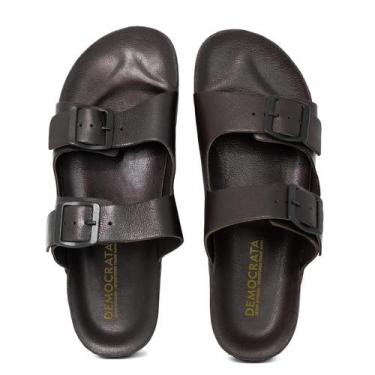 Imagem de Sandália Masculina Democrata Casual Easy Weekend Couro Conforto, Marro