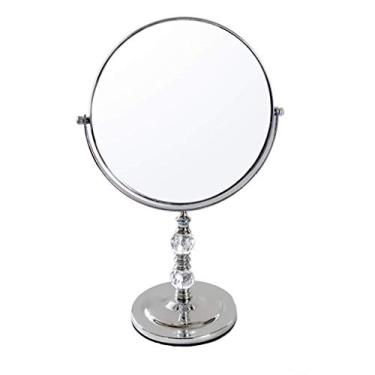Imagem de TLTDSMY Espelho de maquiagem redondo espelho de mesa espelho de mesa dupla face de alta definição espelho portátil espelho de maquiagem espelho de maquiagem espelho de maquiagem espelho de maquiagem