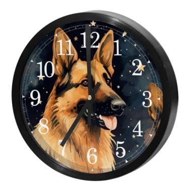 Imagem de LILINWAN Relógio de parede 24 cm sem tique-taque silencioso operado por bateria relógio de parede redondo moderno estilo simples decoração relógio para escritório/escola/quarto/sala de estar