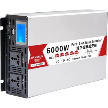 Imagem de Inversor De Energia Universal, Dc 12v 24v 48v 60v Para Ac 110v 220v Inversor De Onda Senoidal Pura 4000w 5000w 6000w 8000w Conversor Com 2 Tomadas E Porta Usb, 6000W, 48Vto220V