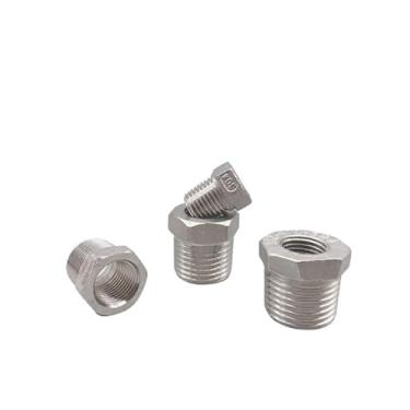 Imagem de 1 peça Bucha redutora de coração tonificadora macho x fêmea 1/20.3 cm 1/10.2 cm 1/5.1 cm BSPT Rosca de aço inoxidável SS304 Conexões de tubulação para água gás óleo (DN25 a DN8)