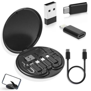 Imagem de Kit Multi Adptador Cabo Usb C Otg Usb Para Lightning Preto - xcell