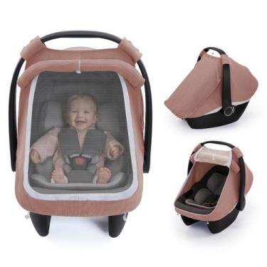 Imagem de Funda para asiento de coche de bebé Blissful Diary con dosel de malla 