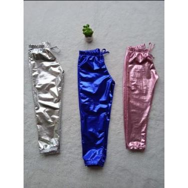 Imagem de Calça Jogger Infantil Holografica - Avm Confecções, Prata, 4