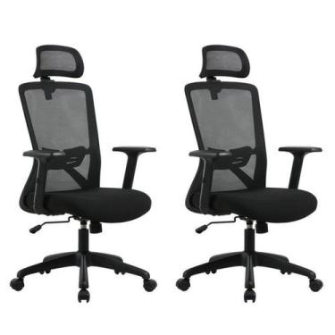 Imagem de Kit com 2 Cadeiras para Escritório Presidente NR17 Office Dallas - Esp