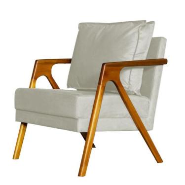 Imagem de Poltrona Para Recepção Estofada Marilia material sintético Divini Deco