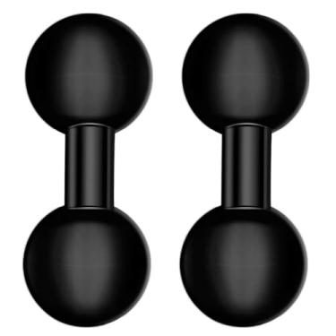 Imagem de 2 peças de extensão dupla de 17 mm com ponta de bala para veículos de motociclo GPS, suportes de dispositivos elétricos esportivos, montagem de soquete de esfera dupla padrão da indústria