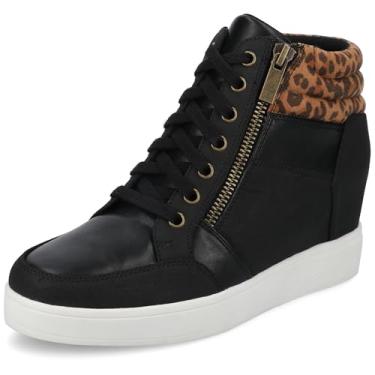 Imagem de Journee Collection Tênis feminino Clarity com cadarço e zíper, Leopardo/camelo, 35